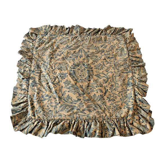 Ralph Lauren Donovan Landing Euro Pillow Sham Blue Gray Ruffle Edge RARE Retired - Picture 1 of 12